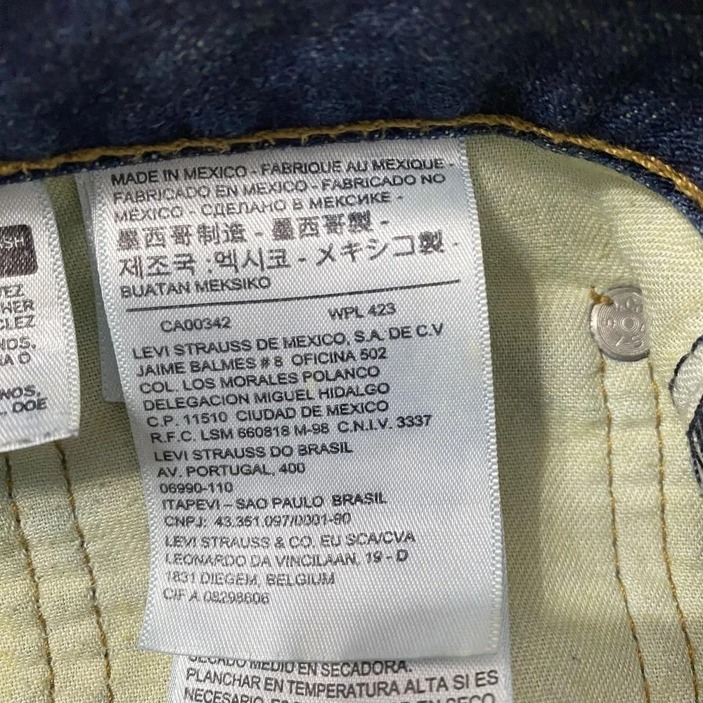 Levis‎ 569 Jeans Mens 42x30 Blue Denim Loose Straight Fit Distressed Dark Wash